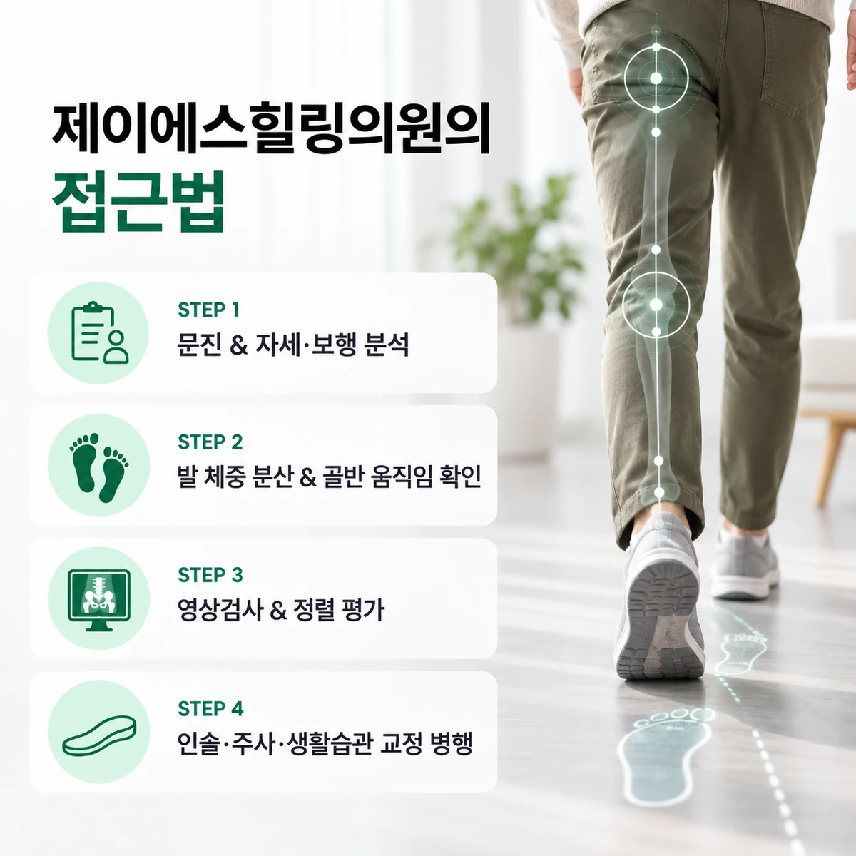 허리통증에서 발·보행·골반·척추를 함께 살피는 진료 관점