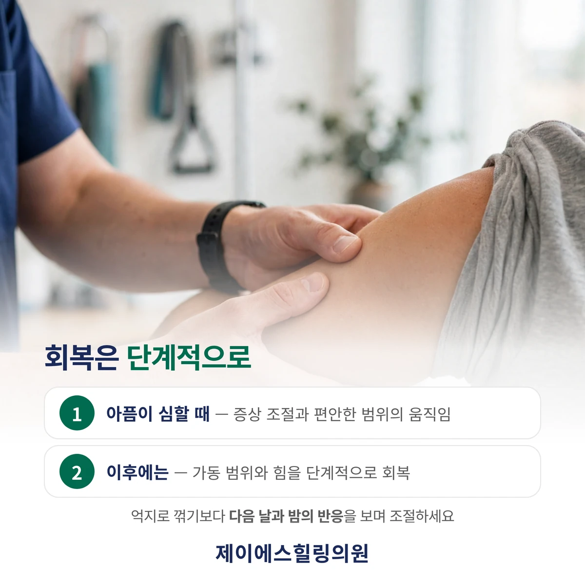 오십견의 단계별 회복 운동 원칙