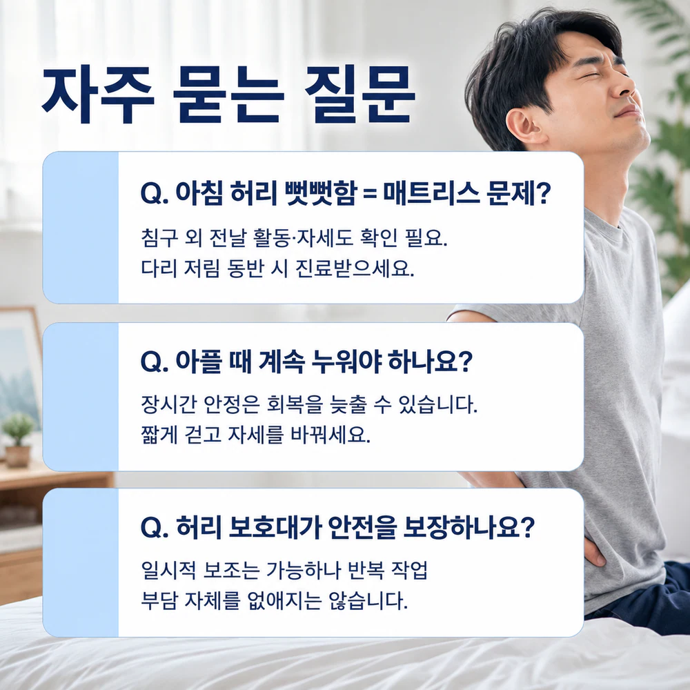 갑작스러운 허리통증에 관한 자주 묻는 질문