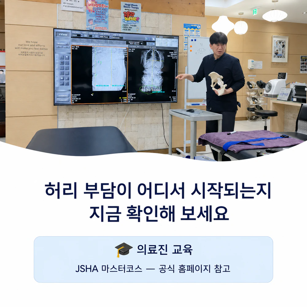 제이에스힐링의원 허리통증 진료와 의료진 교육 안내